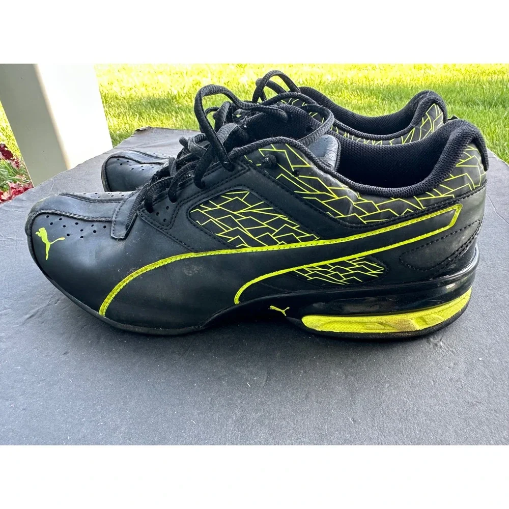 Puma Tazon 6 Fracture Mens Black Lime‎ Green Training Shoes 189875-05 Size 10